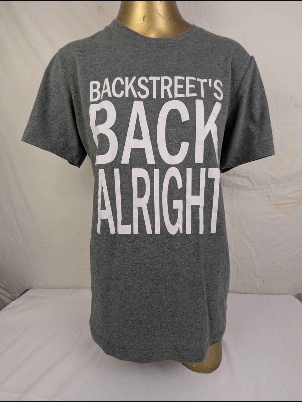 BACKSTREET'S BACK ALRIGHT Band Merch Men's Gray Tee Medium